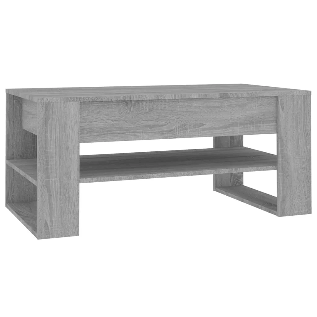 Stolik Kawowy Ława Stół Szary 102x55x45 Półka Do Salonu Do Pokoju