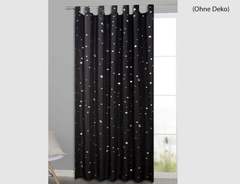 Schlaufenschal Sterne schwarz silber