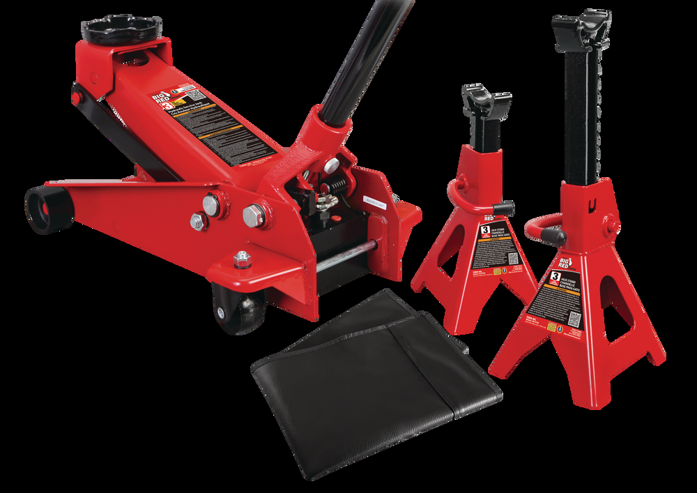 Big Red 3-Ton Jack, Stands & Fender Cover Set