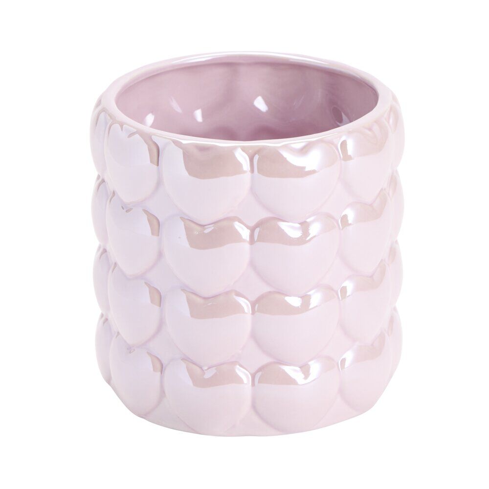 Vase céramique rond bubble coeur rose Ø12xH13cm