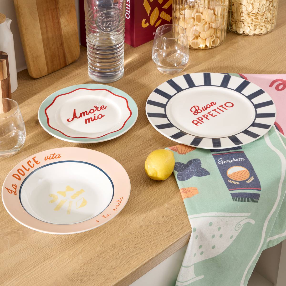 Set of 6 pasta plates "Della Pasta" porcelain, D.22.5 cm