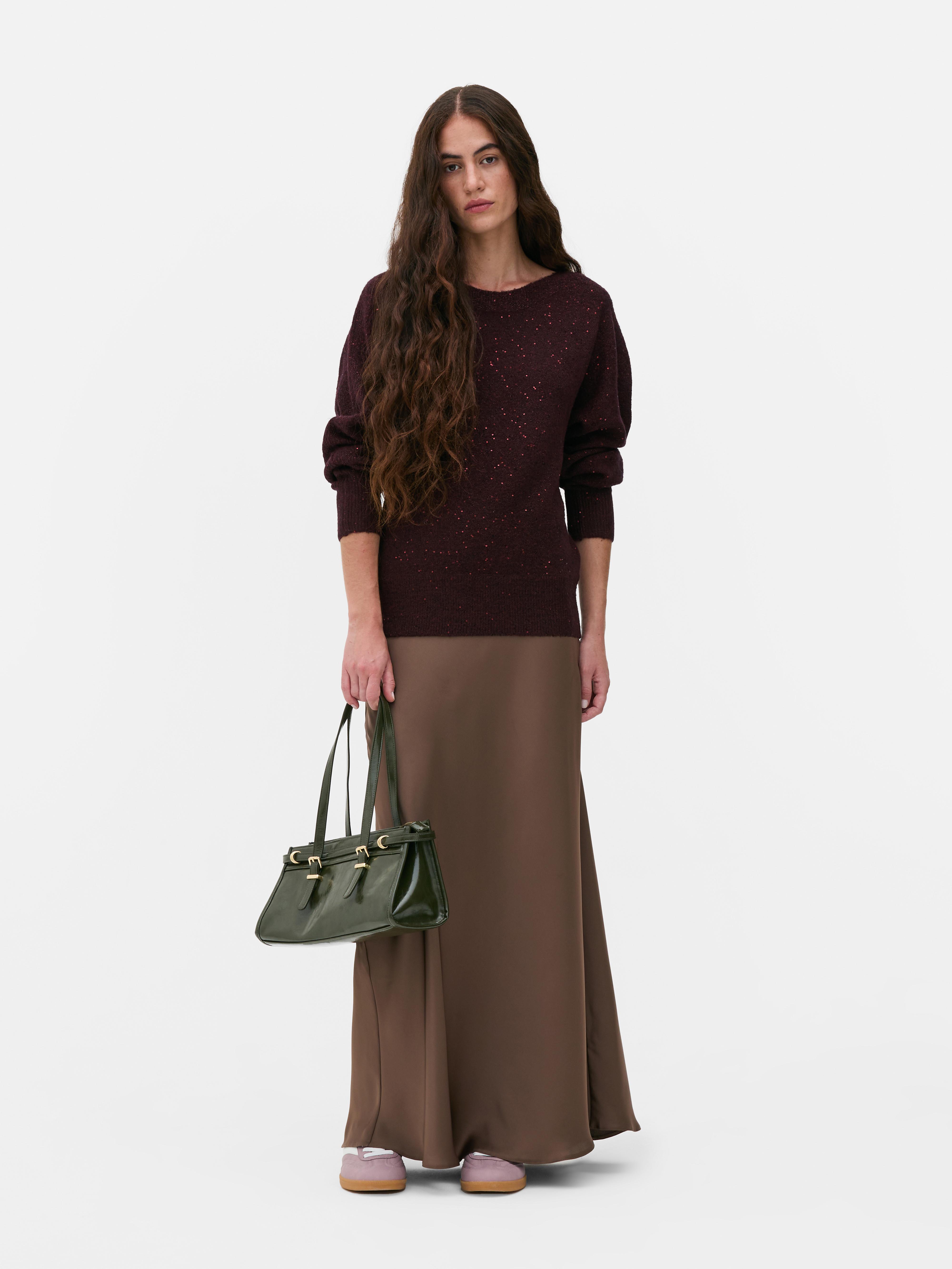 Boat Neck Sparkle Sweater