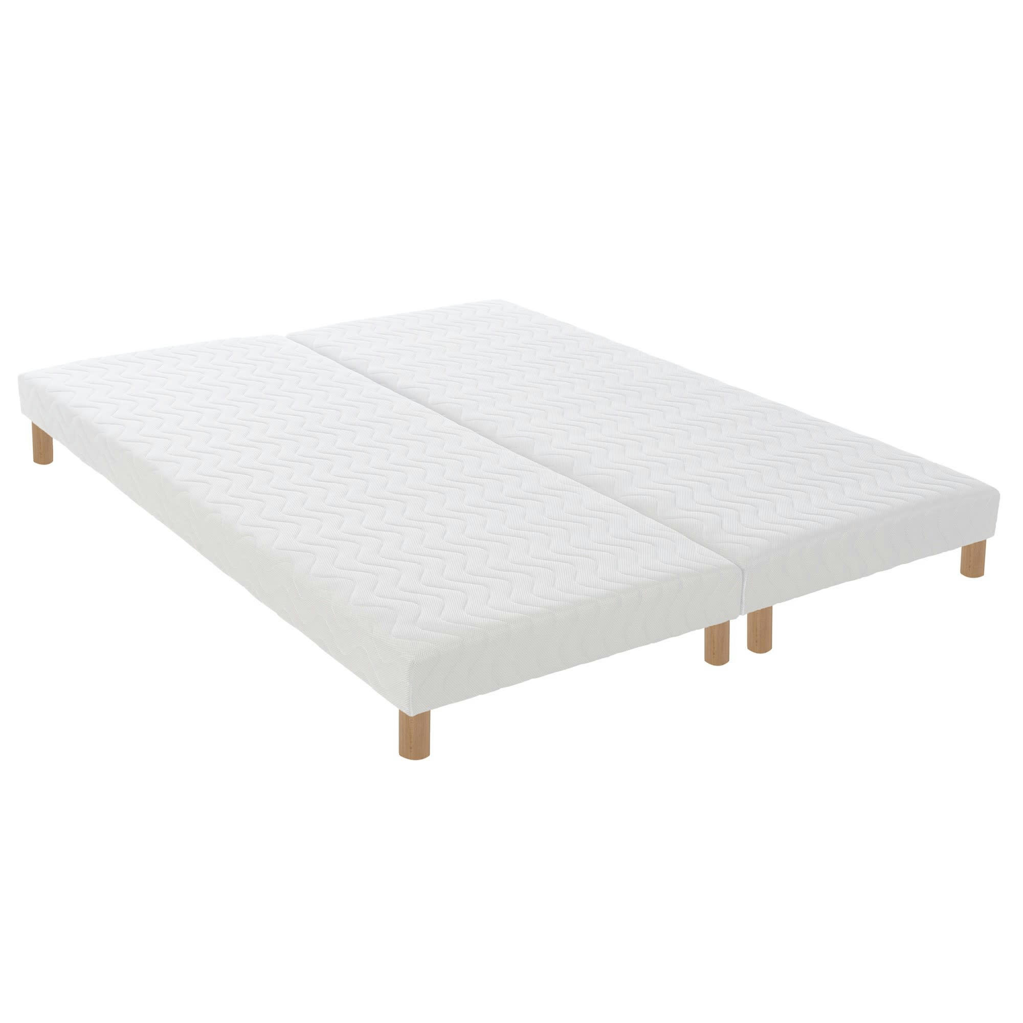 SOMMIER TAPISSIER - Sommier à lattes blanc - 2x90 x 200 cm