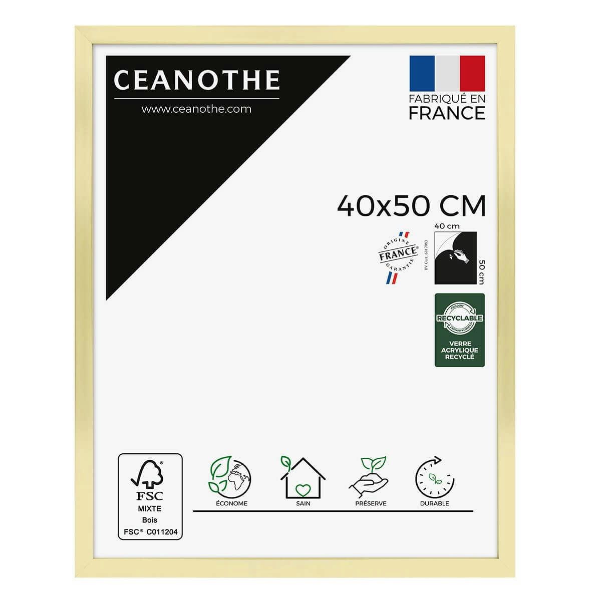 PRECIOUS - Cadre photo doré 40x50 cm résine recyclée