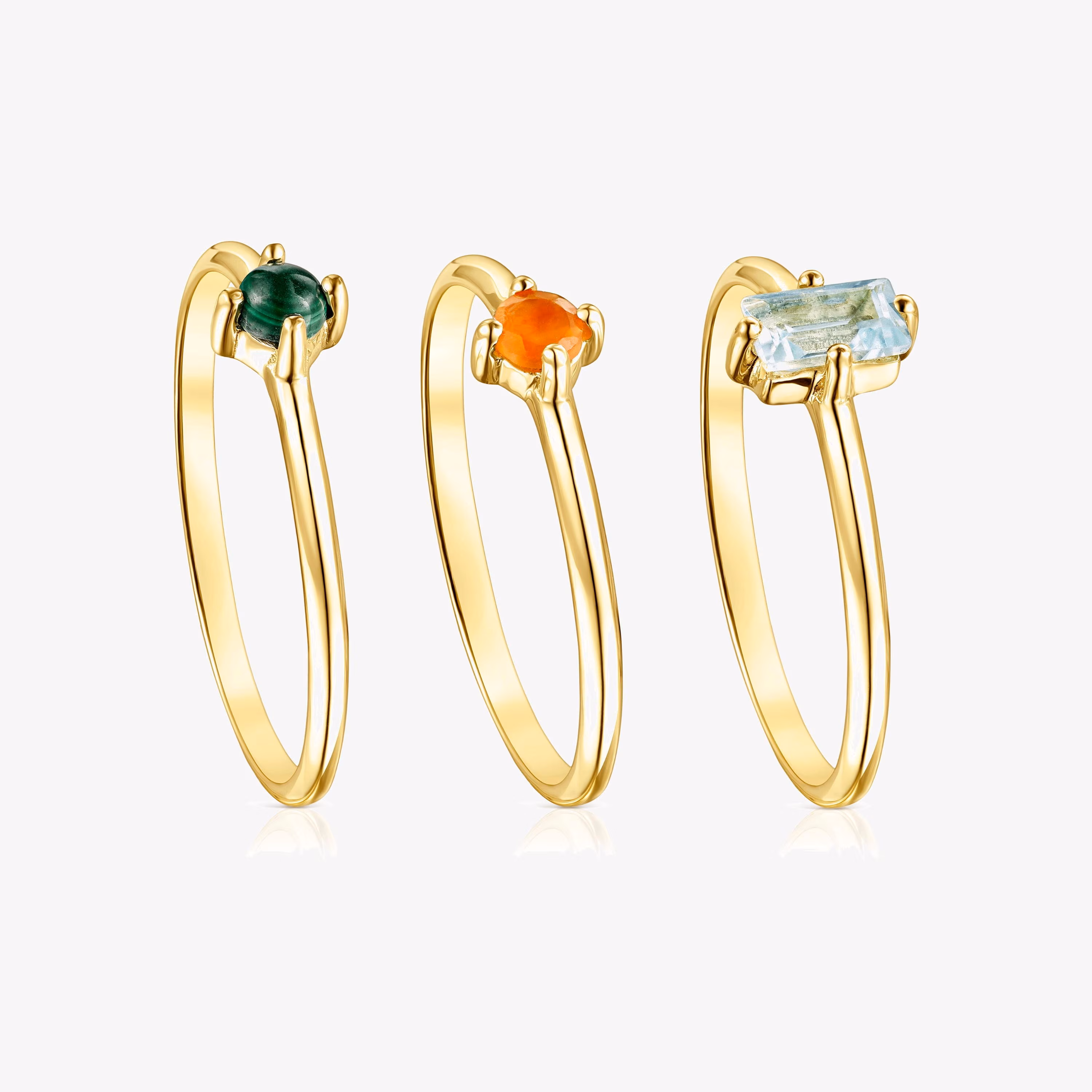Pack de Anillos de plata vermeil y gemas TOUS Good Vibes