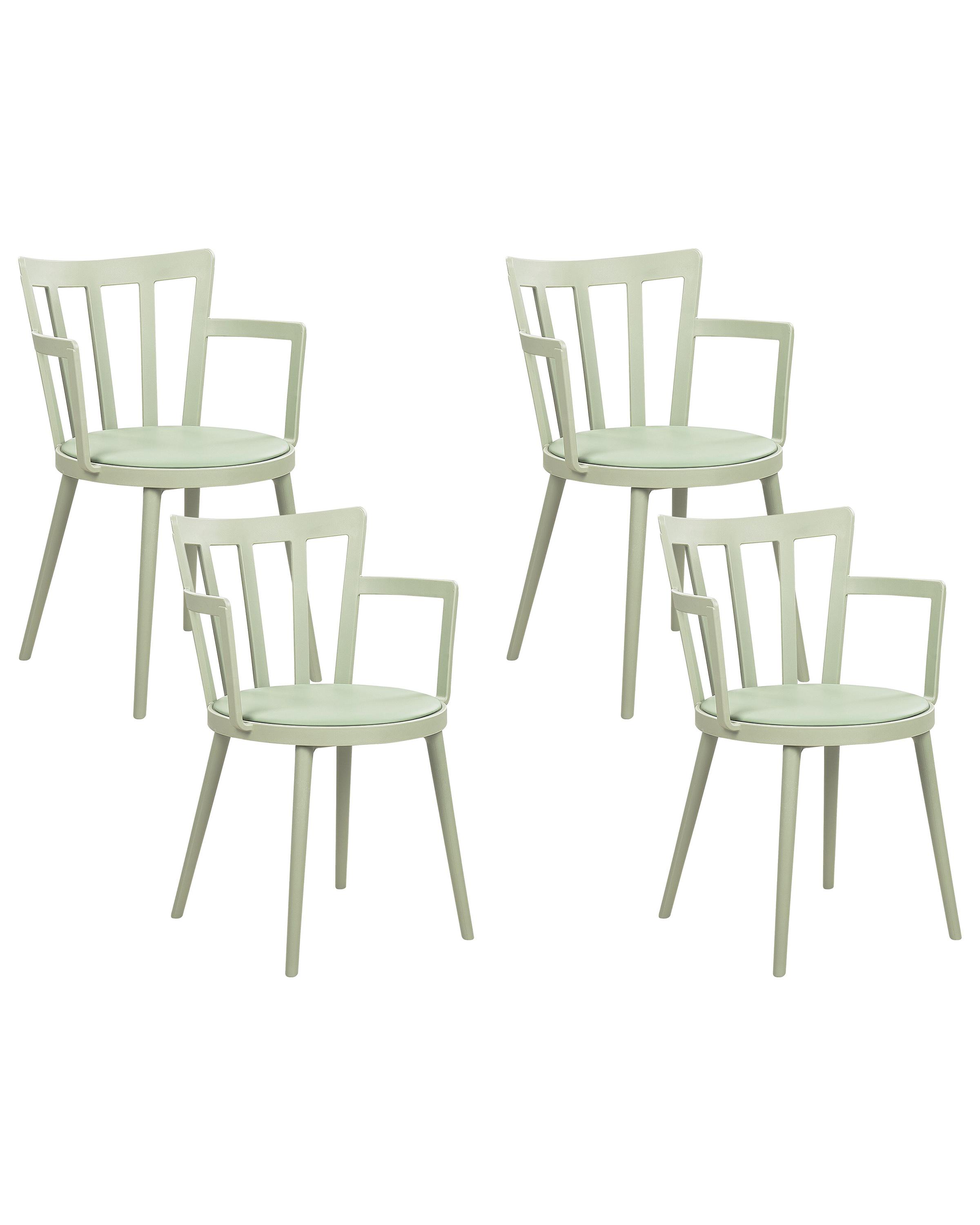 Set of 4 Dining Chairs MORILL Light Green