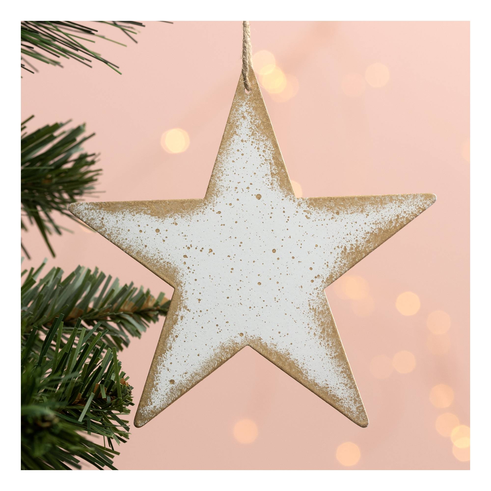 Hanging Metal Star Decoration 11cm