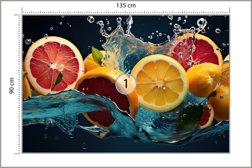Fototapeta Do Jadalni Świeże Cytrusy Abstrakcja 135x90cm