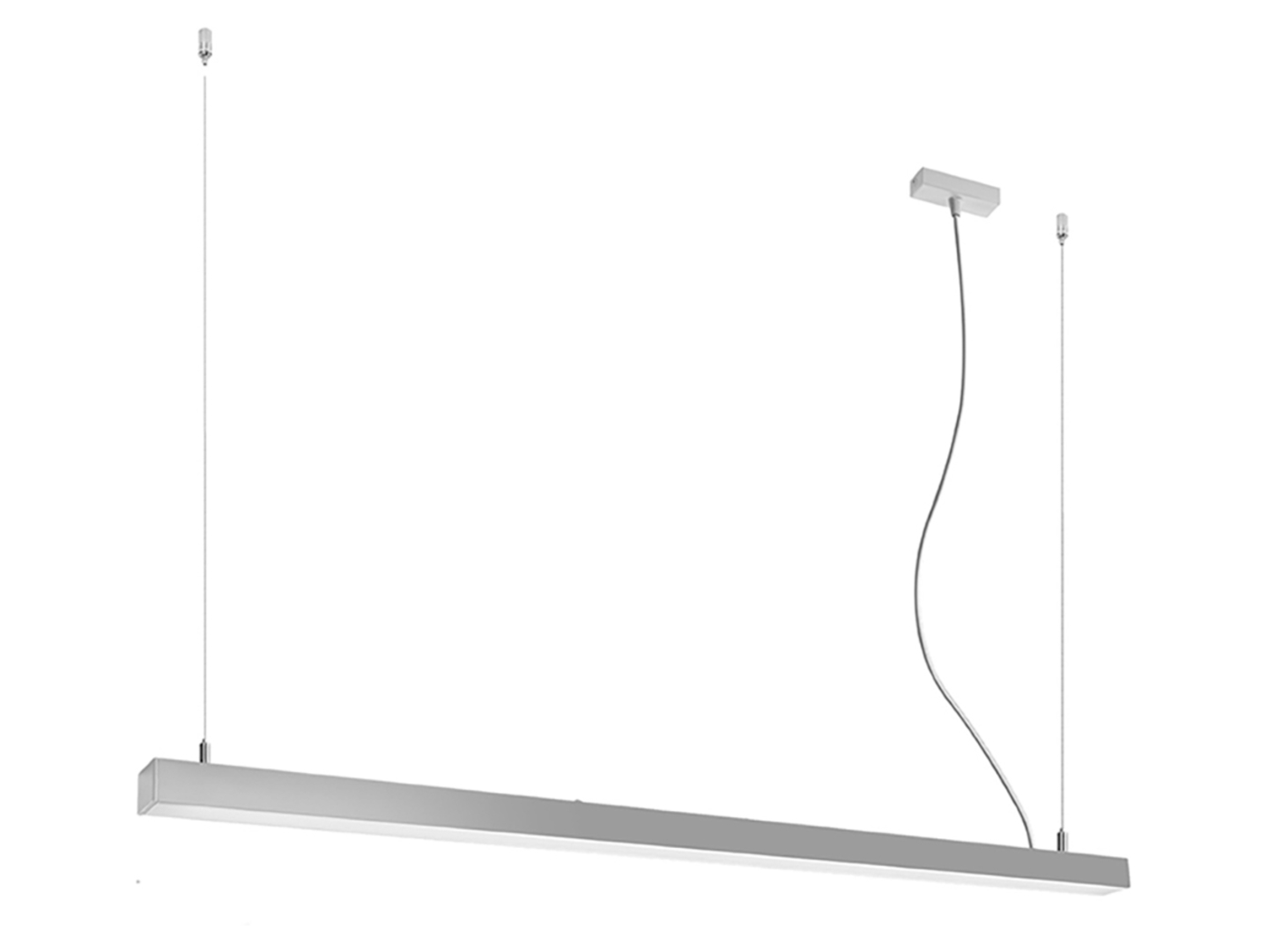 Lampa wisząca Pinne LED 150 cm aluminiowa szara