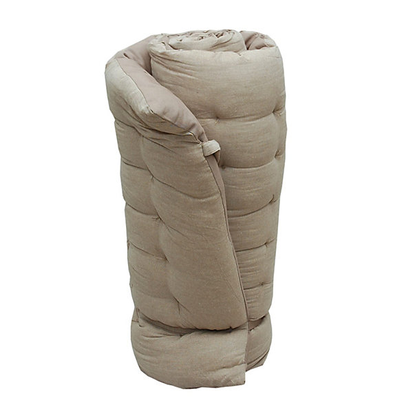 Matelas bain de soleil matelassé coton lavé (65x200 cm - Taupe)