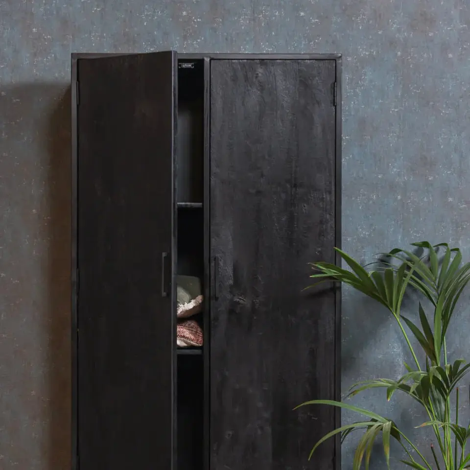 Mangohoutonline - Kast Florence 90cm Rechthoekig - Zwart - Mahom