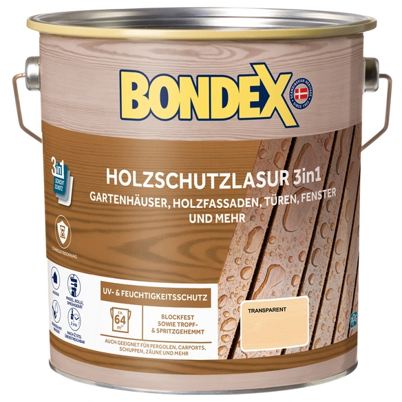 Holzlasur »3in1«, 4L, farblos