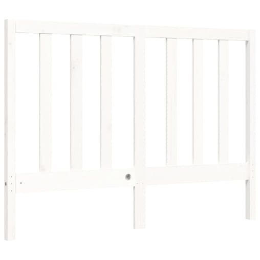 NNEVL Bed Frame with Headboard White 137x187 cm Double Solid Wood