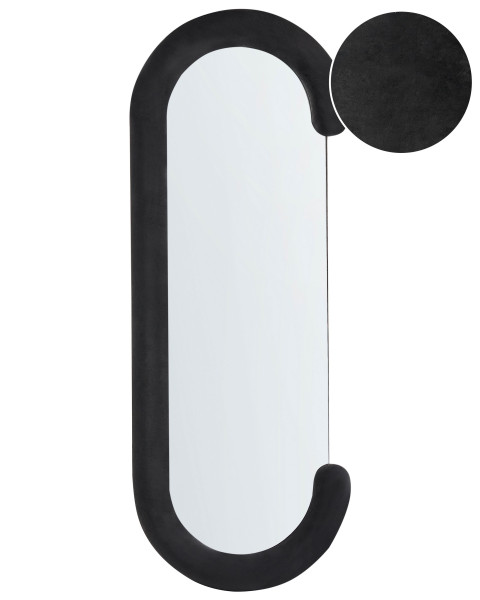 Dekoracyjne lustro ścienne 54 x 158 cm czarne