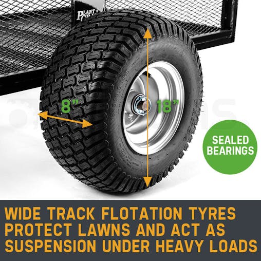 NNEMB Towed Steel Mesh Dump Cart Garden ATV Mower Trailer Tray 1250lbs