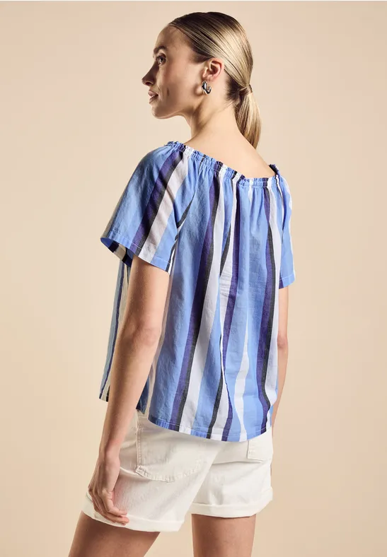 Chambray Bluse mit Streifen