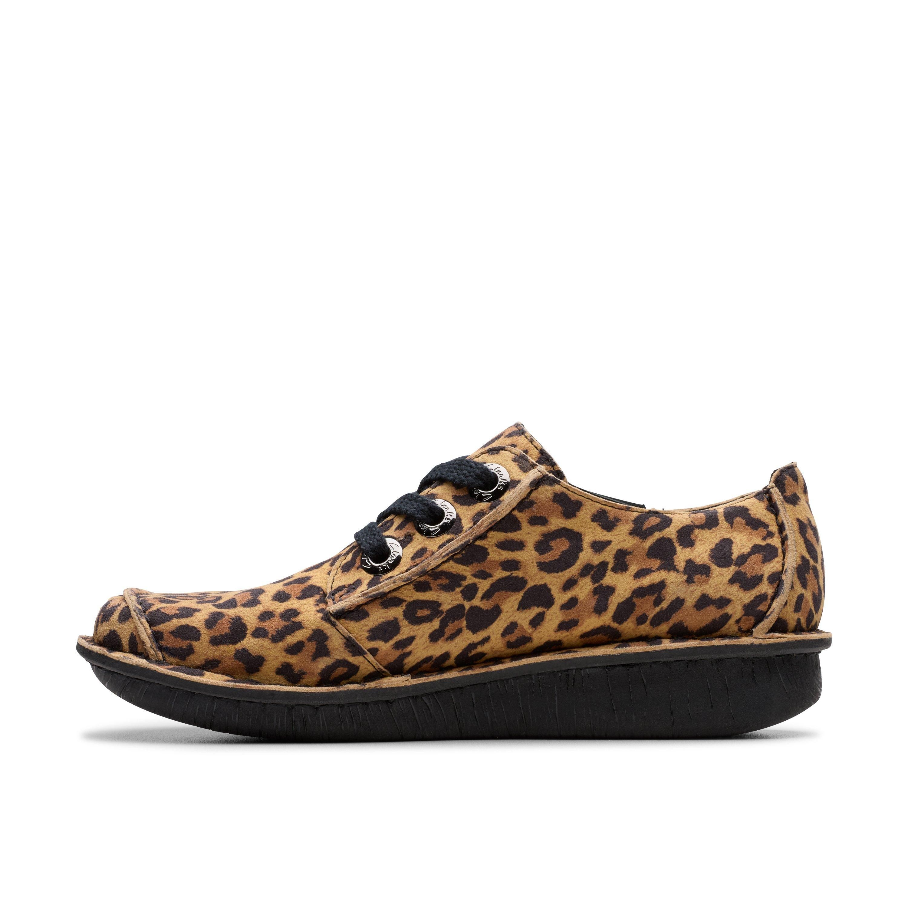 Clarks Funny Dream Leopard Suede Lace Up