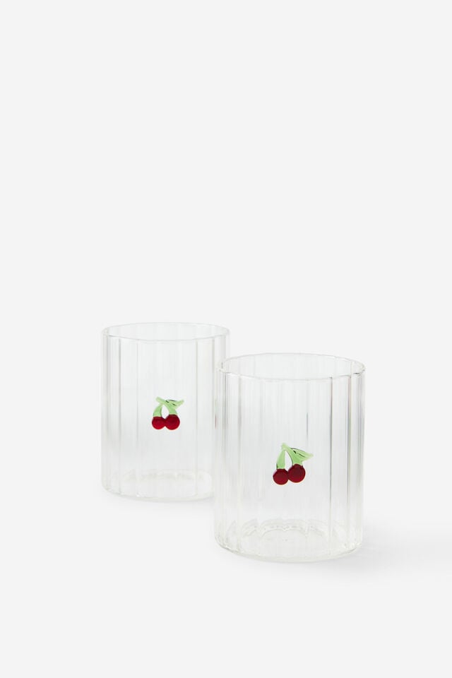 Set Of 2 Glass Icon Tumblers