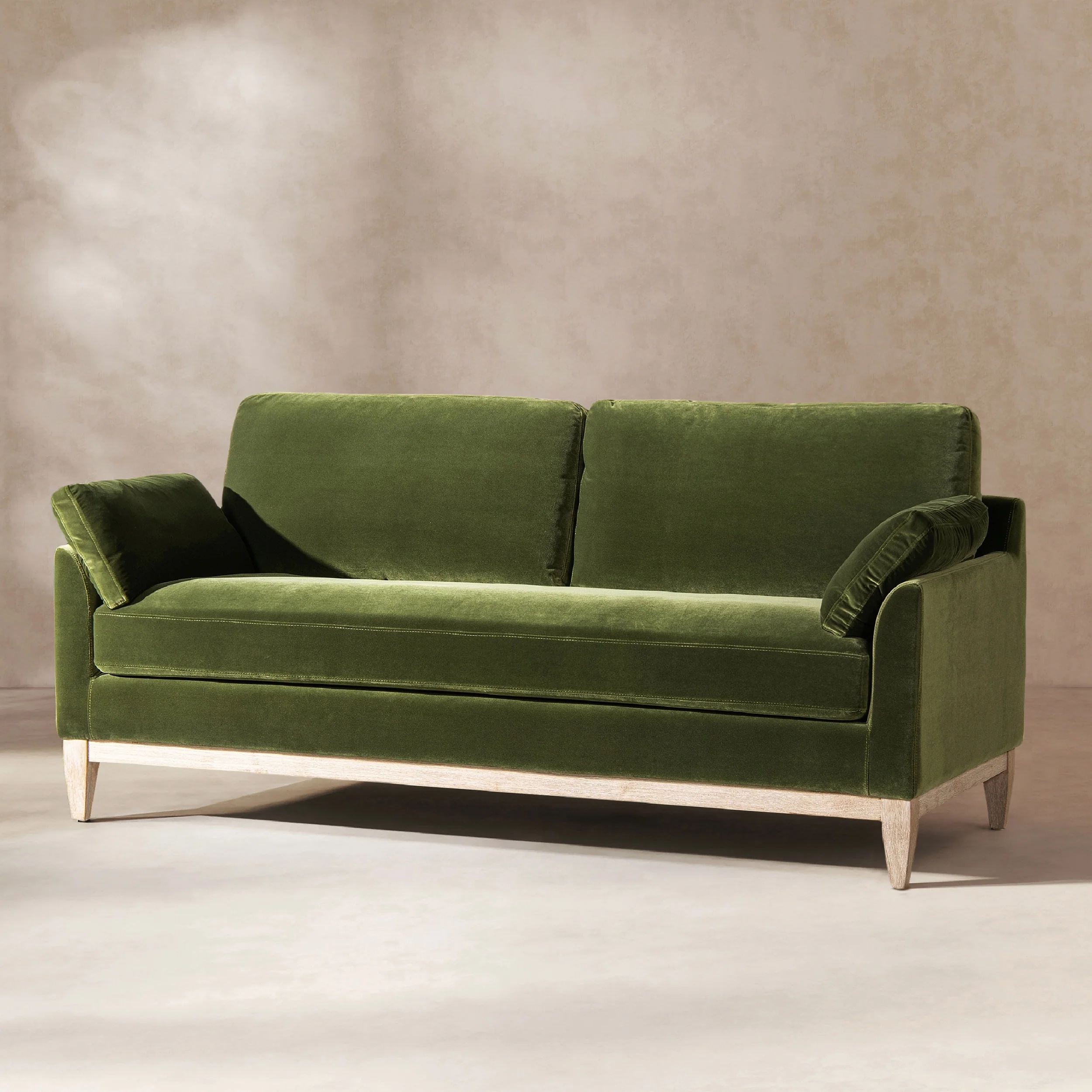 Pasadena 75.5 Velvet Modern Farmhouse Loose Pillow-Back Sofa