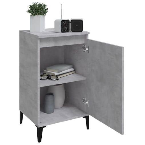 NNEVL Bedside Cabinet Concrete Grey 40x35x70 cm Engineered Wood