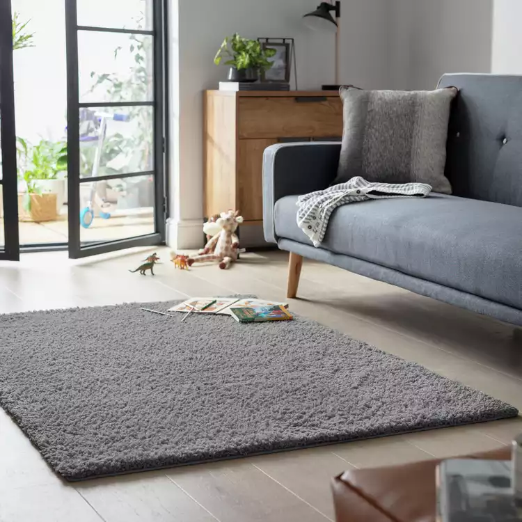 Habitat Cosy Flint Grey Cut Pile Rug - 120x170cm