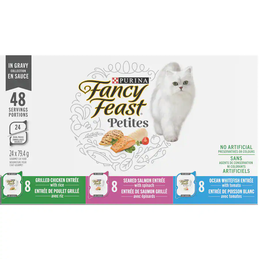 Purina Fancy Feast® Petites Paté Cat Food Variety Pack Wet Cat Food, 24 x 79-g