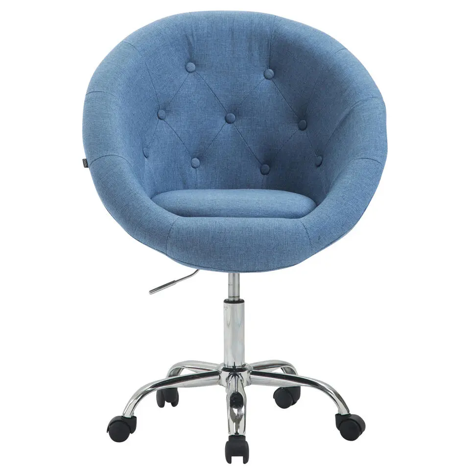 CLP Bureaustoel London V2 Stoff chroom Frame - Stof - blauw