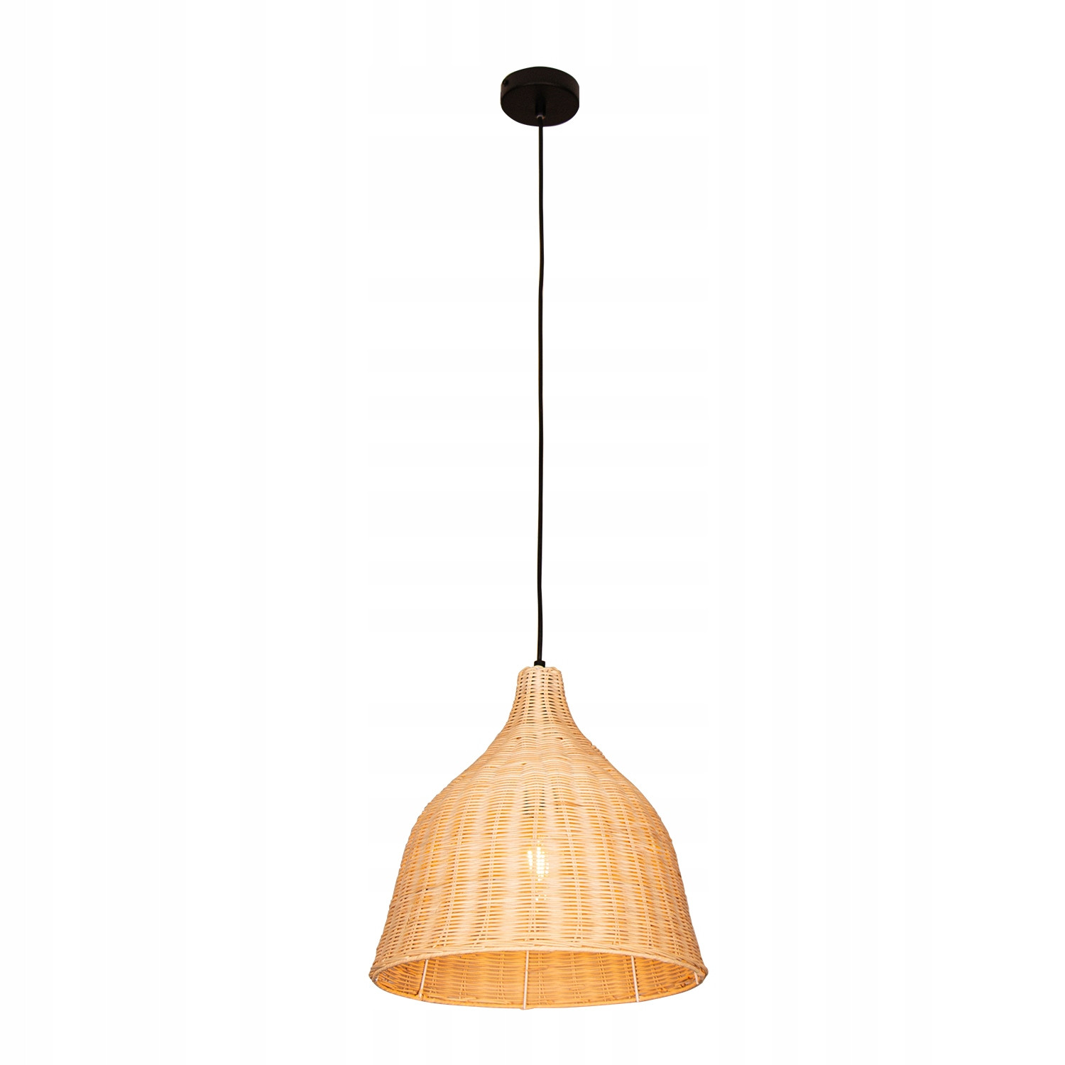 Lampa Sufitowa Wisząca Bambus BOHO Rattan Drewno Loft