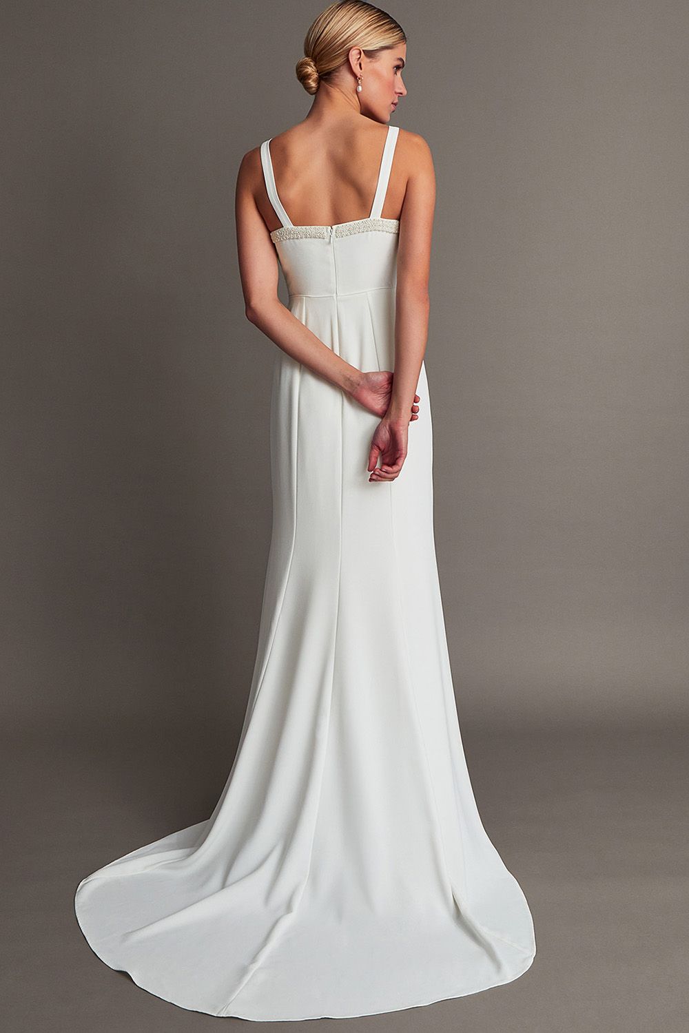 Monsoon Kate Pearl Trim Bridal Dress Ivory