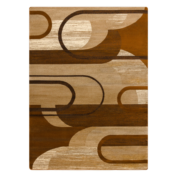 Dywan ROYAL HE405 Geometryczny - brązowy / krem 100x200 cm