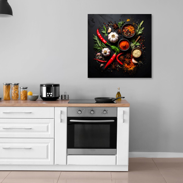 Obraz do kuchni restauracji baru jadalni, Warzywa Przyprawy Jedzenie 20x20