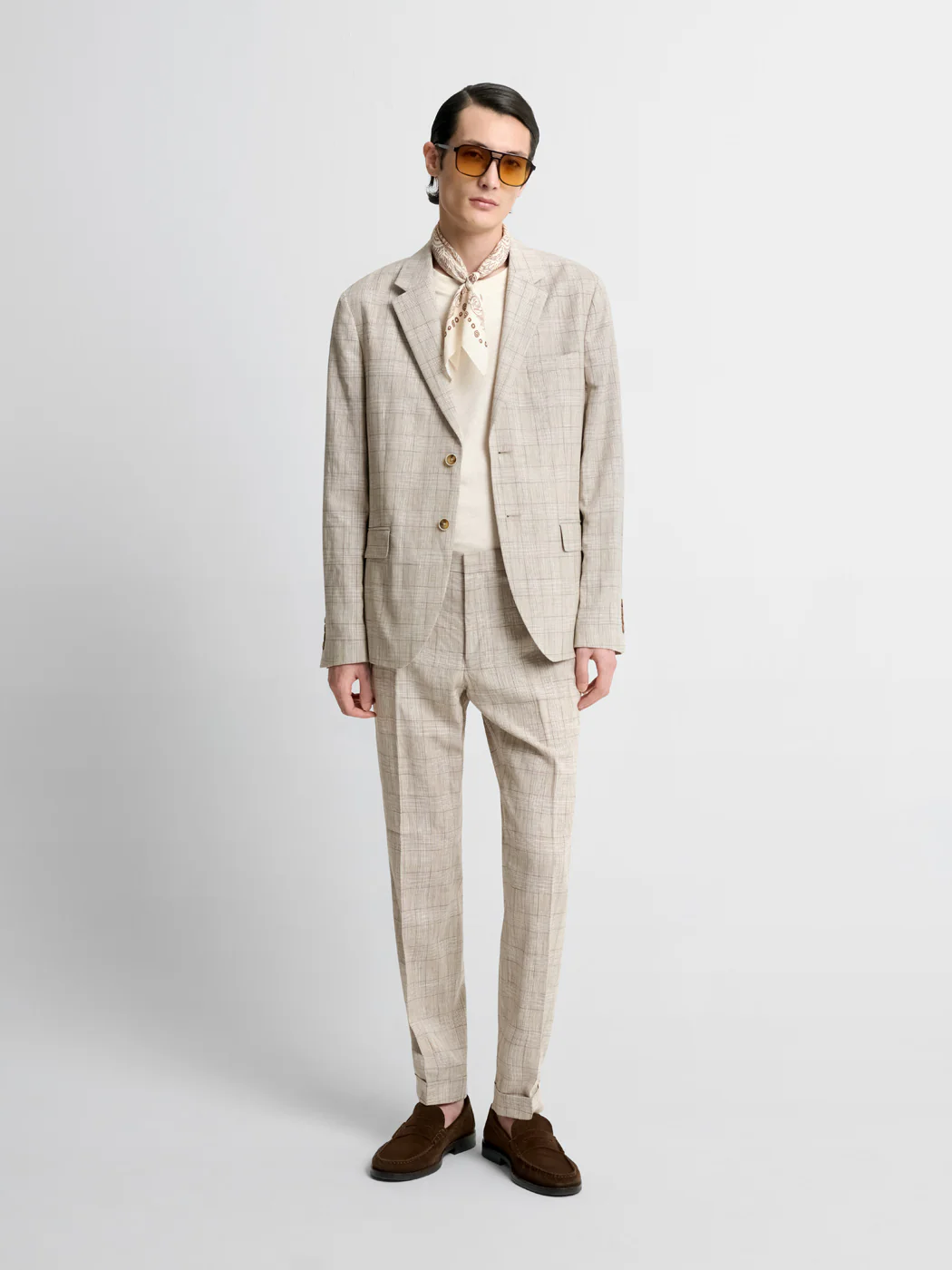 Veste de costume slim à carreaux