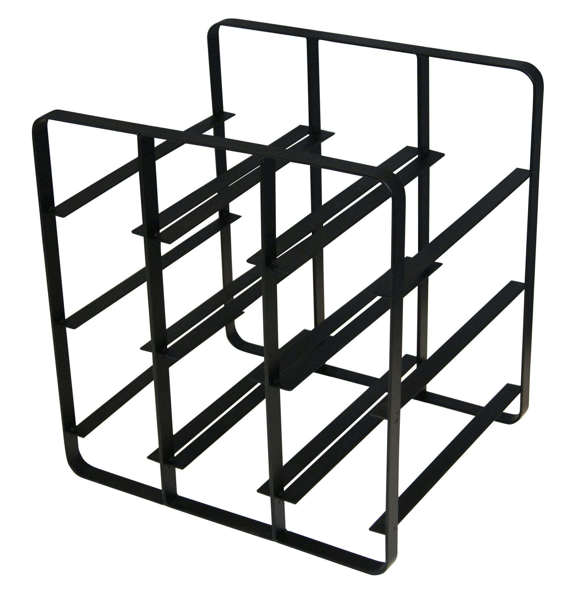 - Range bouteilles avec 9 compartiments métal filaire noir 30x30x30cm