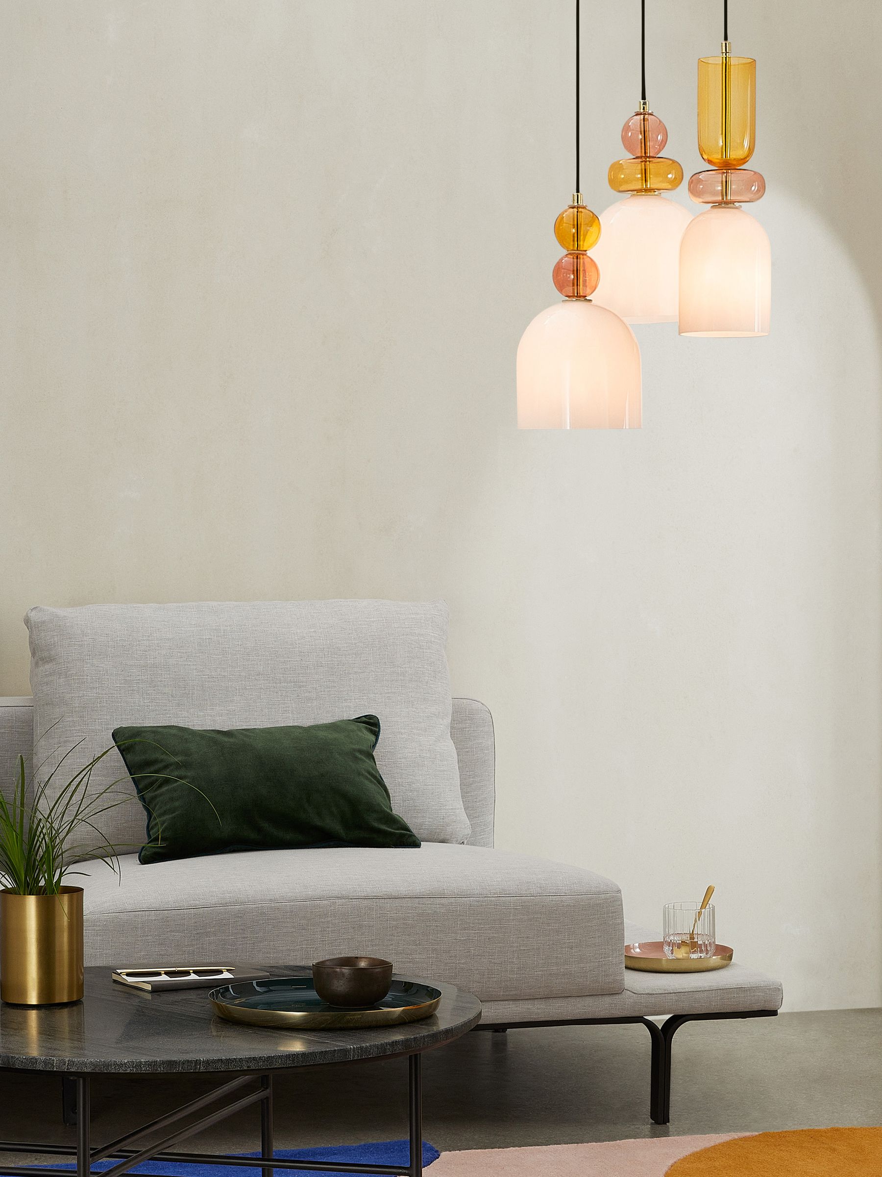 Whitney Cluster Pendant Lamp in Pink Multi