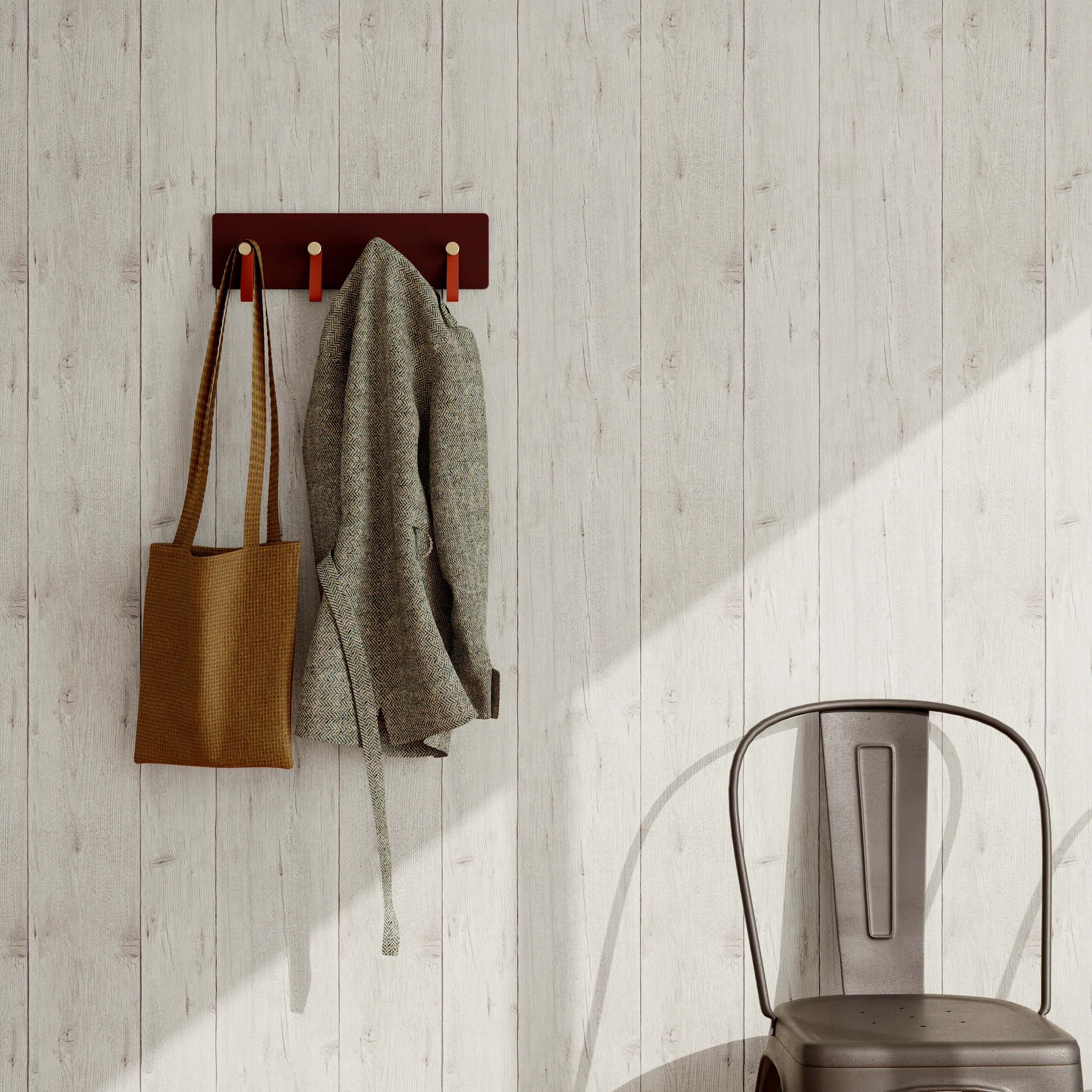 Papier peint intissé WOOD BOARD coloris gris perle