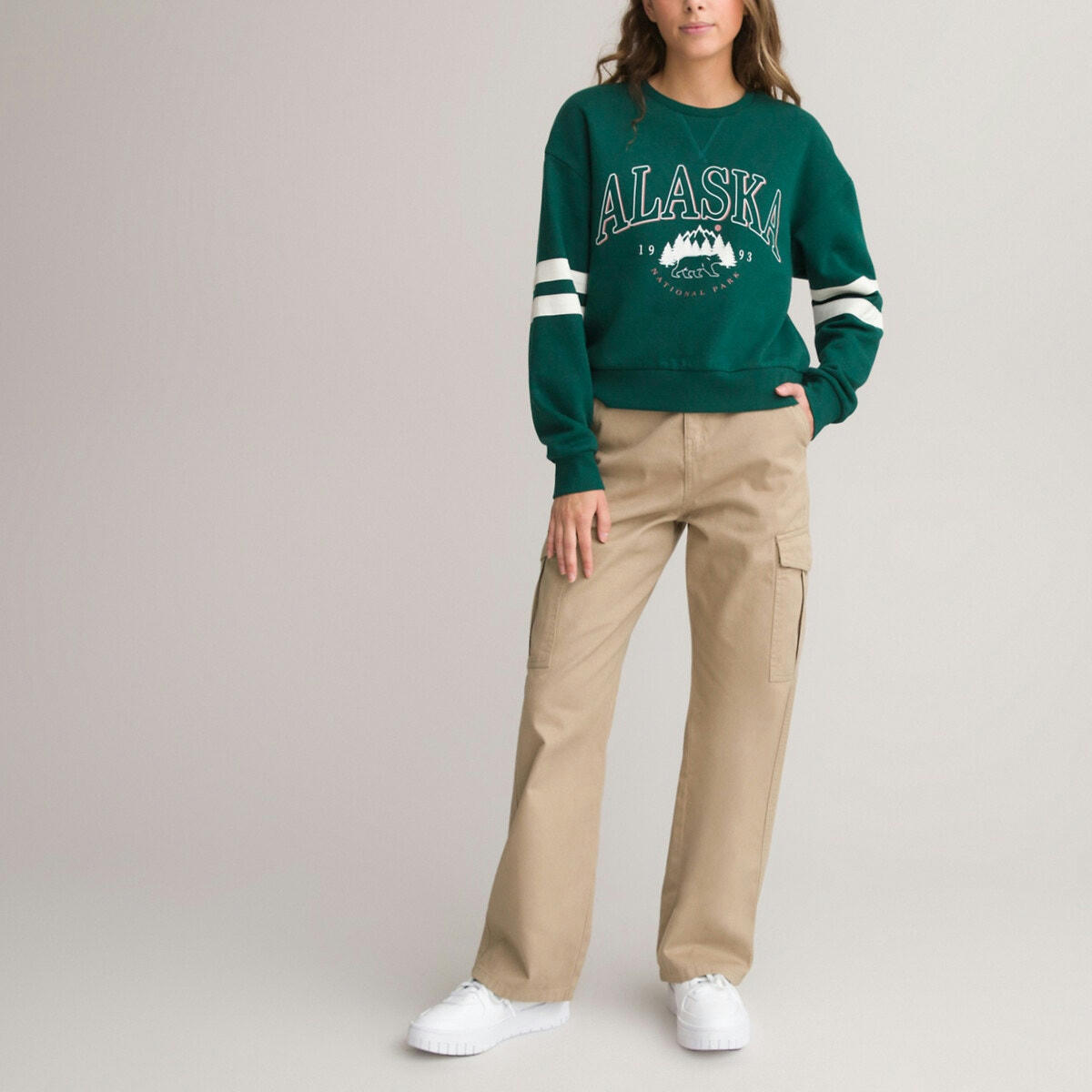 Sweat col rond esprit campus en molleton