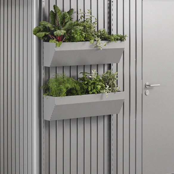 Blumenkasten »FloraBoard«, BxH: 82 x 188 cm, quarzgrau, Stahlblech