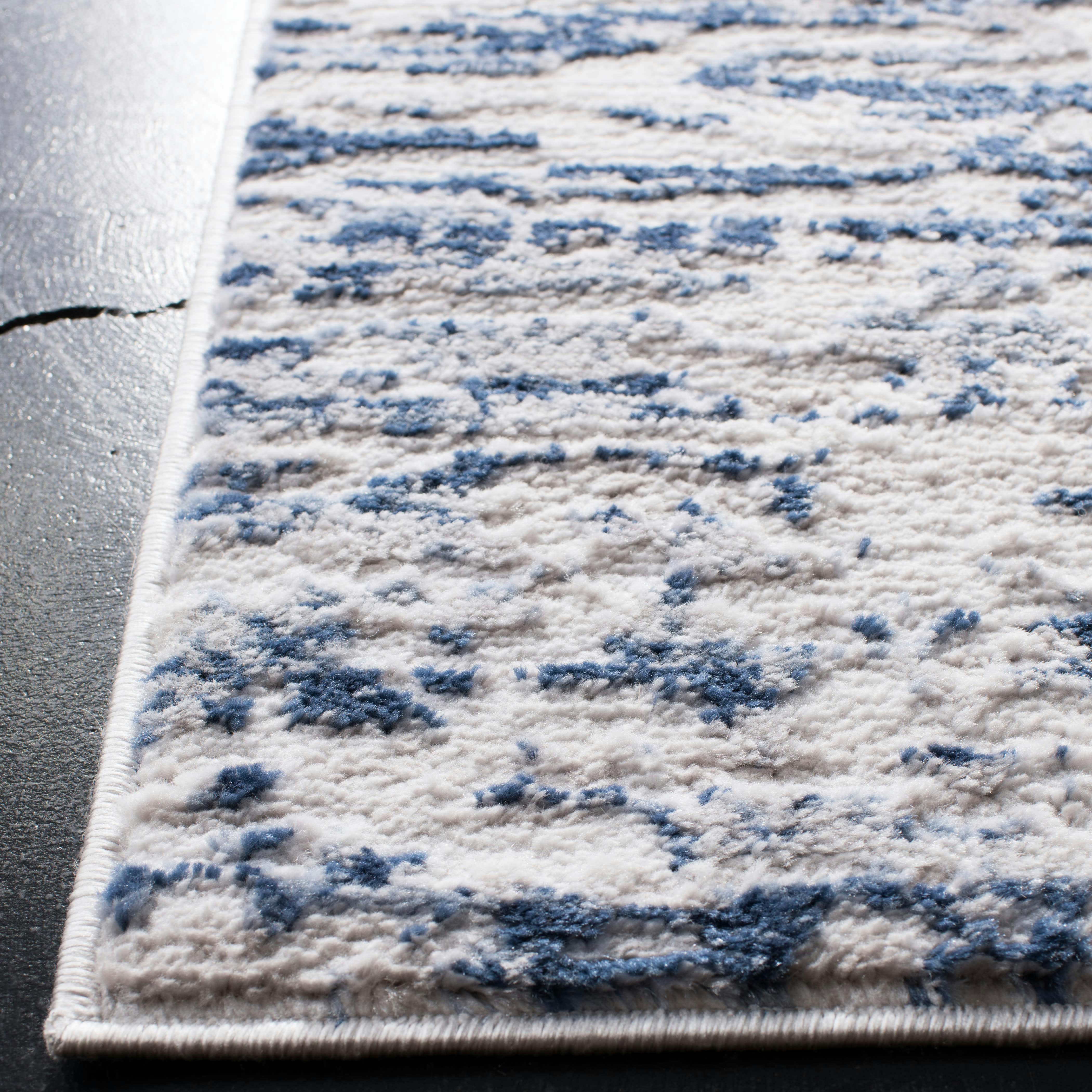 AMELIA - Tapis de salon interieur en gris & bleu marine, 160 x 229 cm