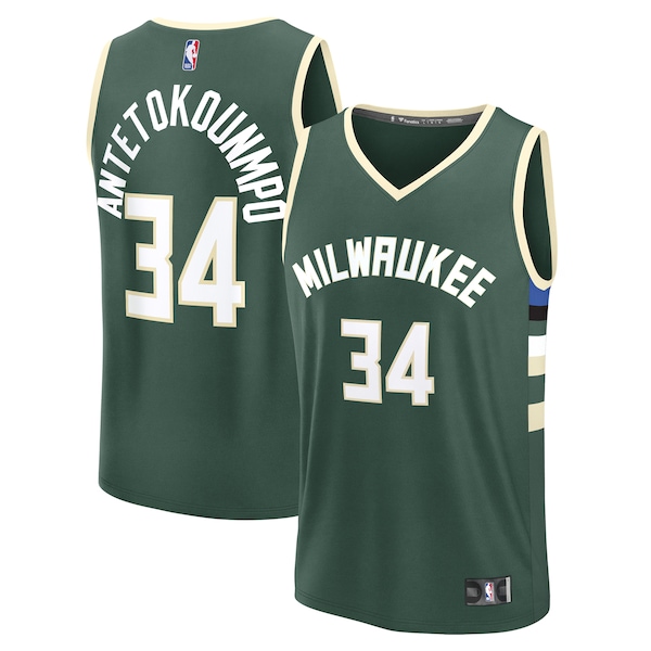 Giannis Antetokounmpo Milwaukee Bucks  Fast Break Replica Player Jersey - Icon Edition - Hunter Green