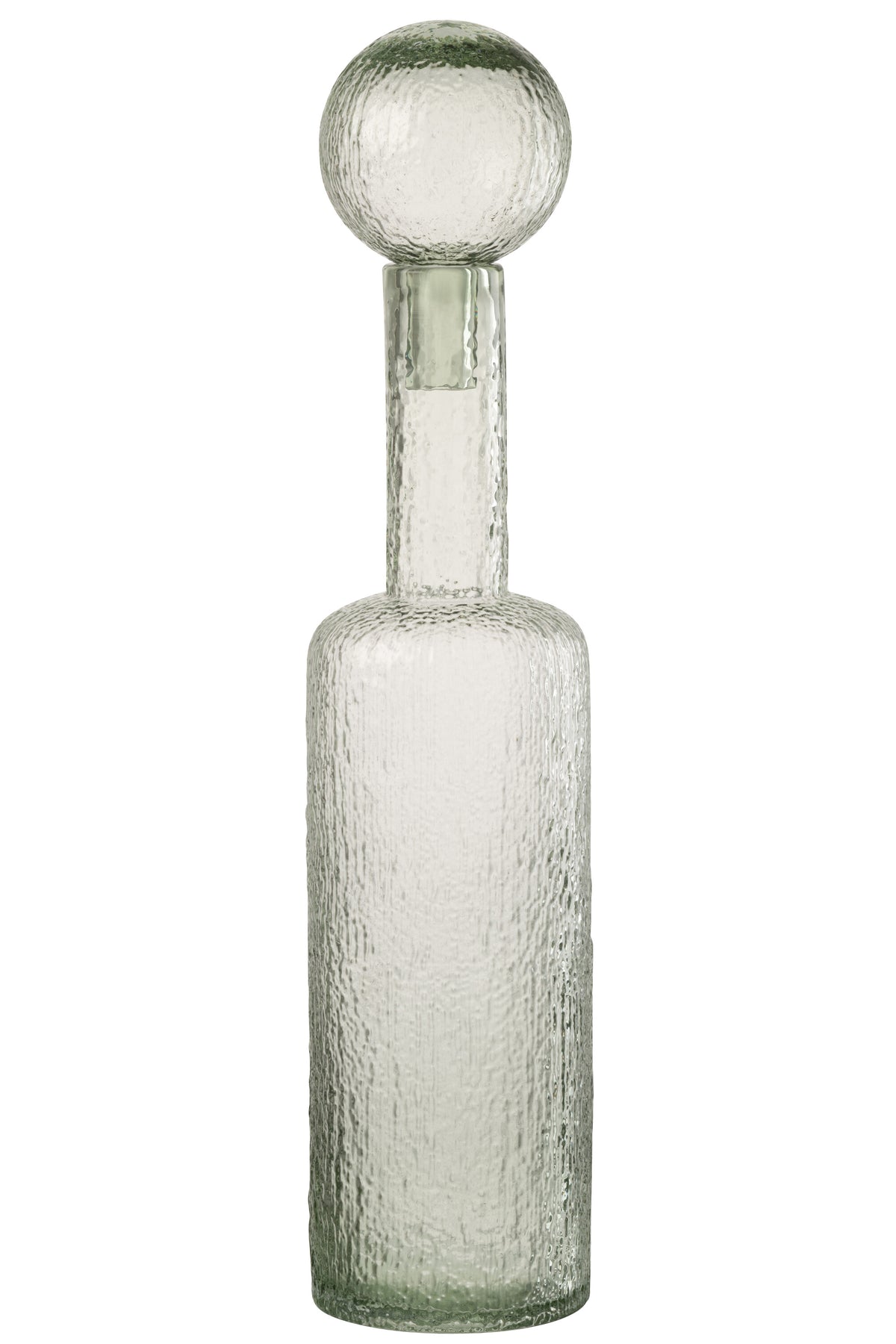 J-Line decoratie Fles Reliëf - glas - transparant/groen - large