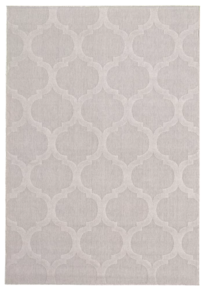 ECARPET Cambridge Indoor/Outdoor Geometric Area Rug, Grey, Assorted Sizes