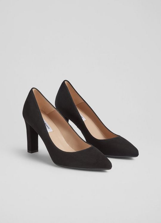 Tess Black Suede Courts