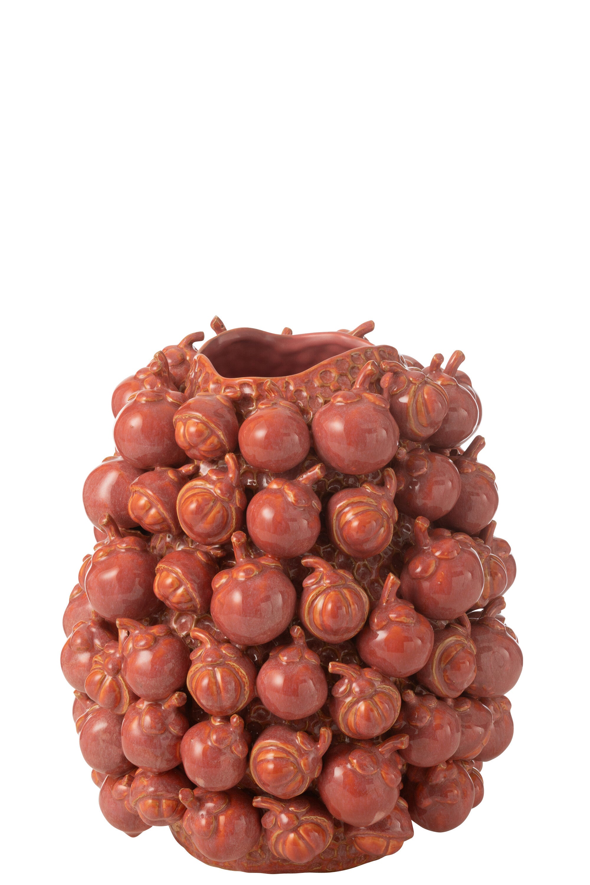J-Line vaas Botanica - kermaiek - koper roze - small - Ø 31 cm