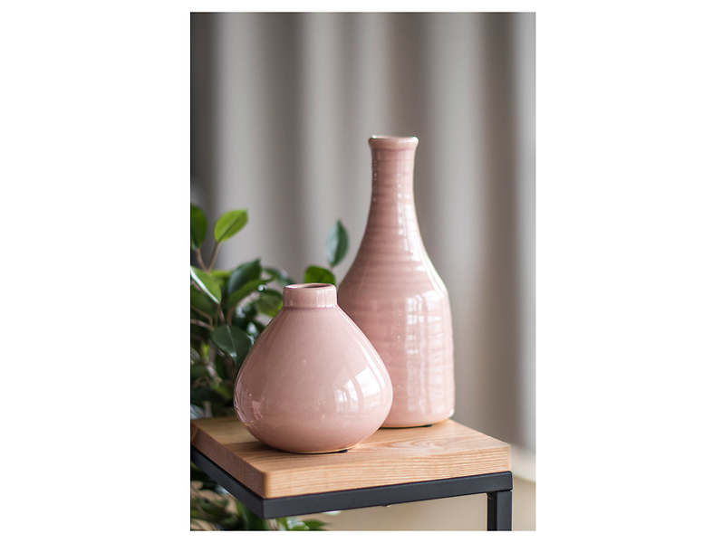 Wazon ceramiczny Bańka 12,5 cm różowy