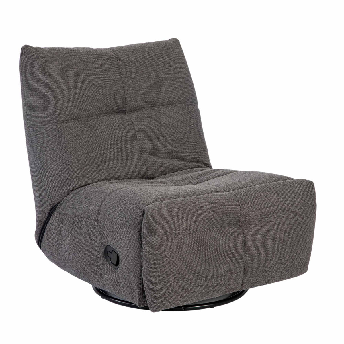 StarFurn Fauteuil Lazy - Donkergrijs Stof - Draaibaar & Relaxfunctie