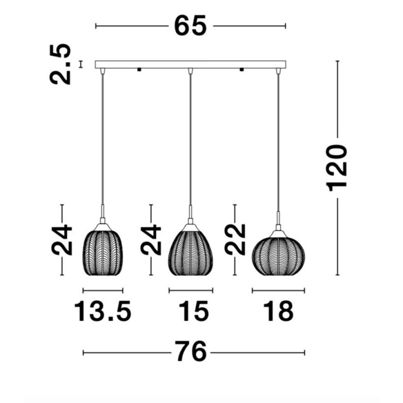 Pendelleuchte »Vario«, LED, 3-flammig, goldfarben/transparent