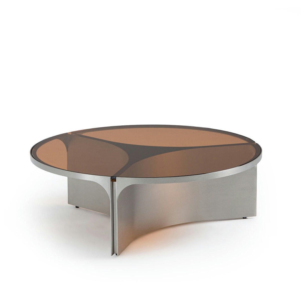 Table basse verre et métal, petit modèle, Gira