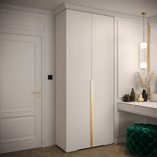 Armoire Manhattan Ryfel 9 a portes battantes H. 236,7 x L. 100 x P. 47, 2 portes