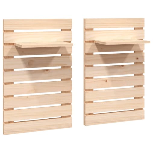 NNEVL Wall-mounted Bedside Shelves 2 pcs Solid Wood Pine
