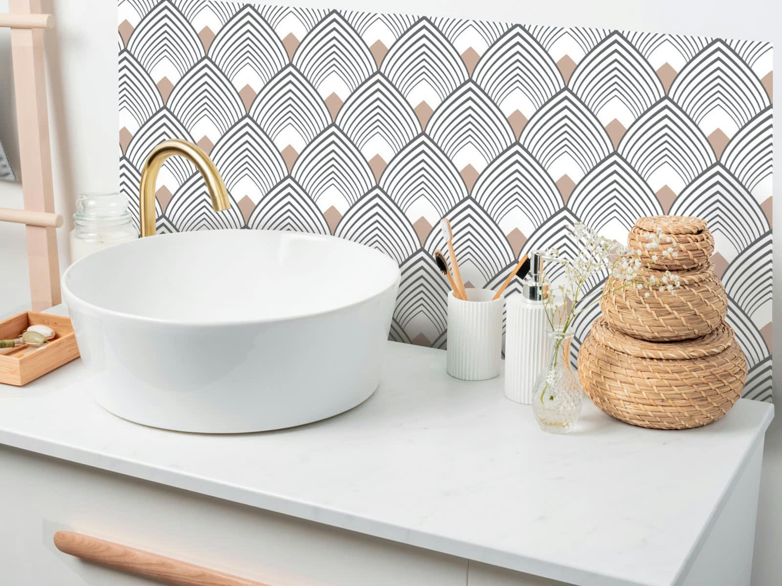 MAJESTIC - Crédence adhésive beige 400x40cm